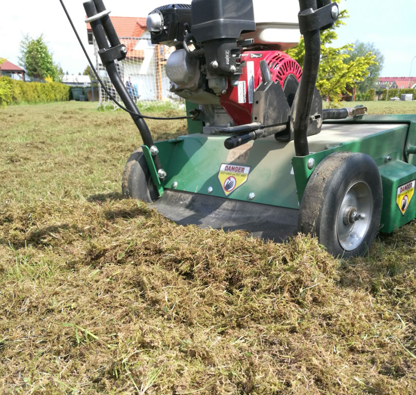 Usuwanie mchu z trawników